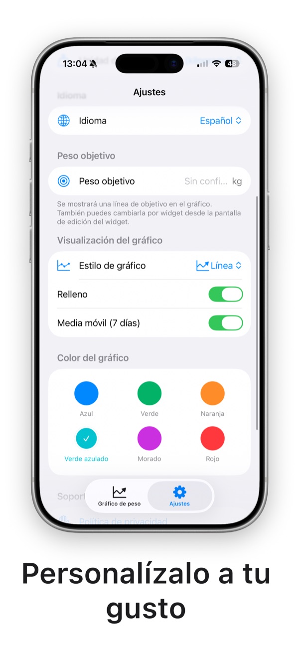 Ajustes de estilo y color de la gráfica